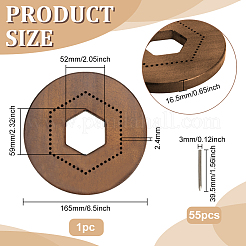 Hexagon Wood Crochet Blocking Board with Pins&nbsp;DIY-WH0499-15