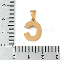 PVD真空メッキ304ステンレスペンダント  ゴールドカラー  レターチャーム  文字C  17x12.5x1.5mm  穴：5x3mm&nbsp;STAS-Z072-01G-C