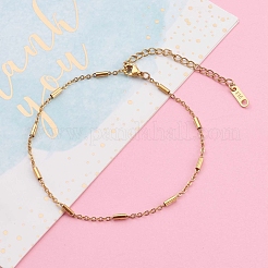 304 Stainless Steel Cable Chains Anklets&nbsp;X-AJEW-AN00392-02
