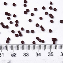 焼付塗装ガラスシードビーズ  機械刺繍に適合  ラウンド  ココナッツブラウン  2.5x1.5mm  穴：1mm  約20000個/袋&nbsp;SEED-S042-05A-03