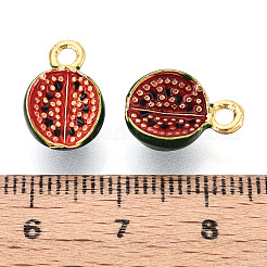 フルーツ合金エナメルチャーム  ゴールドカラー  スイカ  14x9.5x7mm  穴：2mm&nbsp;ENAM-N062-06F