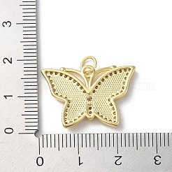 Brass Micro Pave Clear Cubic Zirconia Pendants&nbsp;KK-C045-03A-G