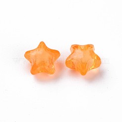 透明なアクリルビーズ  二層ビーズ  多面カット  スター  ダークオレンジ  10.5x11x7mm  穴：2mm  約1280個/500g&nbsp;TACR-S152-01A-720