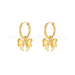 304 Stainless Steel Bowknot Dangle Earrings&nbsp;UM1027-1