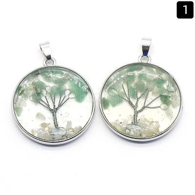 Natural Green Aventurine Pendants&nbsp;PW-WGDCF81-09-1