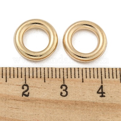 CCBプラスチックビーズ  丸いリング  ゴールドカラー  12x2.8mm  穴：7mm&nbsp;CCB-L014-01B-G-1