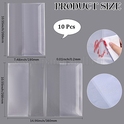プラスチックブックカバー10枚  長方形  透明  380x268x0.1~0.2mm&nbsp;OFST-WH20816-004A-1