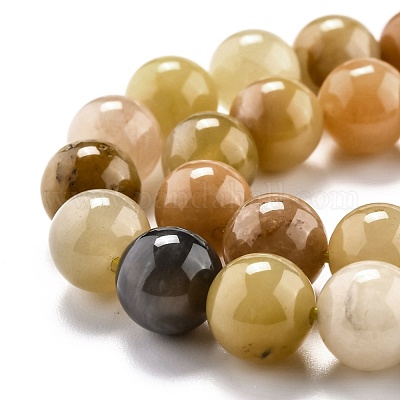 Natural Golden Silk Jade Beads Strands&nbsp;G-O199-04D-1