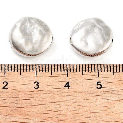 CCBプラスチックビーズ  フラットラウンド  プラチナ  14x5.5mm  穴：1.5mm  724個/ 500g&nbsp;CCB-S164-08P-1