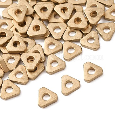 真鍮製スペーサービーズ  三角形  生（メッキなし）  5x5x1.5mm  穴：2mm&nbsp;KK-B178-01C-1