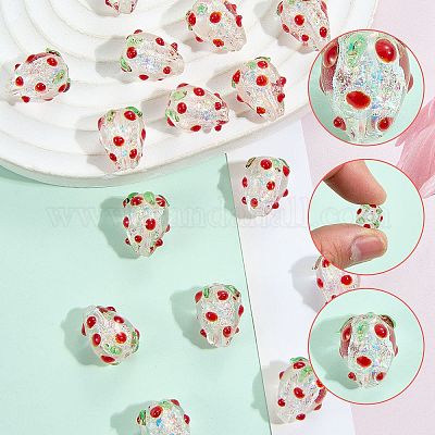 20Pcs Handmade Foil Lampwork Bumpy Beads&nbsp;FOIL-SZ0001-01-1