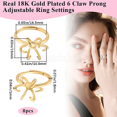 Brass Adjustable Ring Findings&nbsp;KK-BBC0023-69C-1