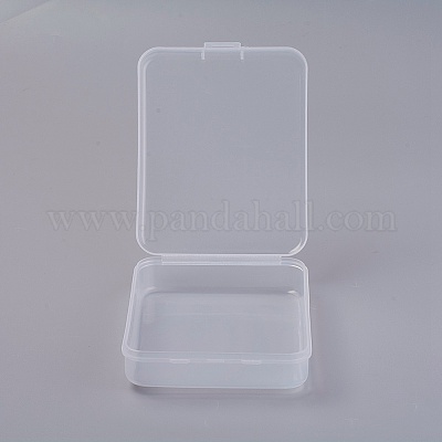 プラスチックビーズ収納ケース  長方形  透明  11.95x9.3x2.85cm  内径：11.05x8.9のCM&nbsp;LS-CON-L013-04-1