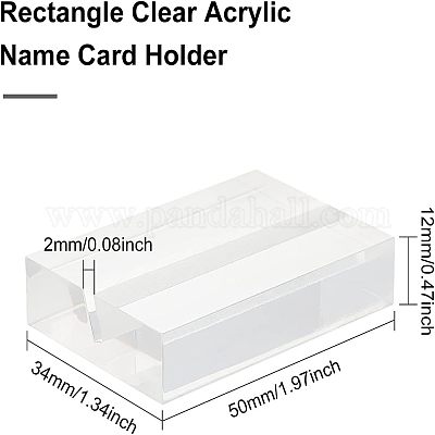 アクリル名刺入れ  名刺入れ  長方形  透明  50x34x12mm  スロット：2mm&nbsp;TACR-WH0001-09-1