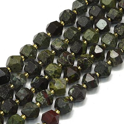 天然な龍の血のビーズの連 八角形 多面カット 9~10.5x9~10.5x7.5~8.5mm 