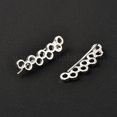 合金ダングルピアス  リング  銀  20x6mm  ピン：0.6mm&nbsp;EJEW-F270-06S-1