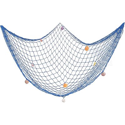 beach themed fishing net Shower Curtain Just like see a blue sea 2 Pcs. Cream Fishing Net