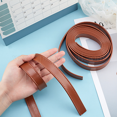 PUレザーコード  フラット  シエナ  20x2.5mm  3 m /ロール&nbsp;DIY-WH0209-99D-1