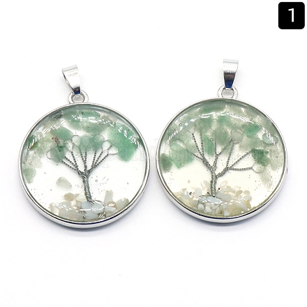 Natural Green Aventurine Pendants&nbsp;PW-WGDCF81-09-1