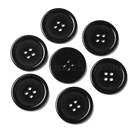 樹脂ボタン  染め  フラットラウンド  ブラック  30x3mm  穴：3mm  98個/袋&nbsp;RESI-D030-30mm-02-1
