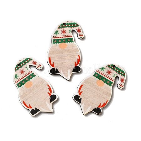 Wholesale Christmas Single Face Printed Wood Big Pendants