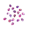 Glass Charms, Teardrop, Magenta, 8.5x6x4.5mm, Hole: 0.8mm
