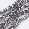 Electroplate Glass Beads Strands, Half Plated, Faceted, Triangle, Silver Plated, 4.5x5x6mm, Hole: 1mm, about 83~89pcs/strand, 12.60 inch~12.99 inch(32~33cm)