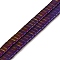 Electroplated Non-magnetic Synthetic Hematite Beads Strands, Rectangle, 2-Hole, Purple Plated, 5x2x2mm, Hole: 0.8mm, about 190~195pcs/strand, 15.55~16.73(39.5~42.5cm)