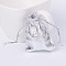 Organza Bags, Rectangle, Silver, 7x5cm