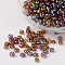 Transparent Rainbow Colours Round Glass Seed Beads, Misty Rose, 6/0, 4mm, Hole:1.5mm, about 495pcs/50g