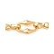 Brass Fold Over Clasps, Cadmium Free & Nickel Free & Lead Free, Real 18K Gold Plated, Ring: 18x11.5x4.5mm, Clasp: 12x6.5x5.5mm