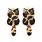 Alloy Enamel Pendants, Golden, Cat Charm, Lead Free & Cadmium Free, Black, 39x15.5x2mm, Hole: 2mm