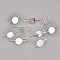 Brass Earring Hooks, Nickel Free, Silver, Tray: 10mm, 24x10x0.5mm, 21 Gauge, Pin: 0.7mm