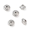 Brass Beads, Twisted Flat Round, Rack Plating, Long-Lasting Plated, Lead Free & Cadmium Free, Platinum, 6.5x4mm, Hole: 1.2mm