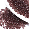 6/0 Transparent Glass Seed Beads, Round, Sienna, 4x3mm, Hole: 1mm, about 4500pcs/bag