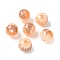 Two Tone Transparent Acrylic Beads, Hand Painted Beads, Round, with Glitter Powder & Enamel, Light Salmon, 15x14mm, Hole: 3mm