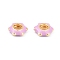 Brass Beads, Star, with Enamel, Real 18K Gold Plated, Plum, 6x6.5x2mm, Hole: 3mm