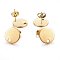 Ion Plating(IP) 304 Stainless Steel Stud Earring Findings, with Loop and Flat Plate, Flat Round, Golden, 12x1mm, Hole: 1.4mm