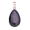 Synthetic Blue Goldstone Pendants, Alloy Snap on Bails, Teardrop, 20mm