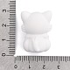 シリコンビーズ  猫の形  ホワイト  28x20.5x16.5mm  穴：2mm&nbsp;SIL-S010-04A-3