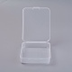 プラスチックビーズ収納ケース  長方形  透明  11.95x9.3x2.85cm  内径：11.05x8.9のCM&nbsp;LS-CON-L013-04-2