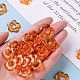 透明なアクリルビーズフレーム  花  ダークオレンジ  19x20x3.5mm  穴：1.6mm  内径：6.5mm  約632個/500g&nbsp;TACR-S154-29B-84-5