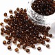ガラスシードビーズ  トランスペアレント  ラウンド  ブラウン  6/0  4mm  穴：1.5mm  約300粒/30g&nbsp;X2-SEED-A004-4mm-13-1