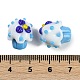 手作りのランプワークの凹凸のあるビーズ  カップケーキ  ブルー  14~16x12.5~14x13~14mm  穴：1.2~1.5mm&nbsp;LAMP-I027-04B-3