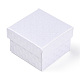 正方形の厚紙リングボックス  内部のスポンジ  ホワイト  2x2x1-3/8インチ（5x5x3.5cm）&nbsp;CBOX-S020-06-2