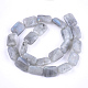 天然石ラブラドライトビーズ連売り  長方形  17.5~18.5x13~13.5x6~7mm  穴：1mm  約22個/連  15.5インチ&nbsp;G-T121-13-3