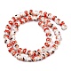 Handmade Flower Printed Porcelain Ceramic Beads Strands&nbsp;PORC-M005-6mm-06-4