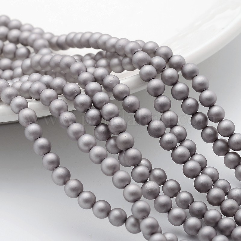 Shell Pearl Round Wholesale Round Shell Pearl Frosted Beads Strands - Pandahall.com