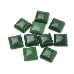 天然石ホワイトジェイドカボション  染め  正方形  濃い緑  10x10x5mm