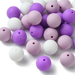 30Pcs 3 Colors Silicone Beads Round Rubber Bead 15MM Loose Spacer Beads for DIY Supplies Jewelry Keychain Making&nbsp;SIL-FS0001-01A